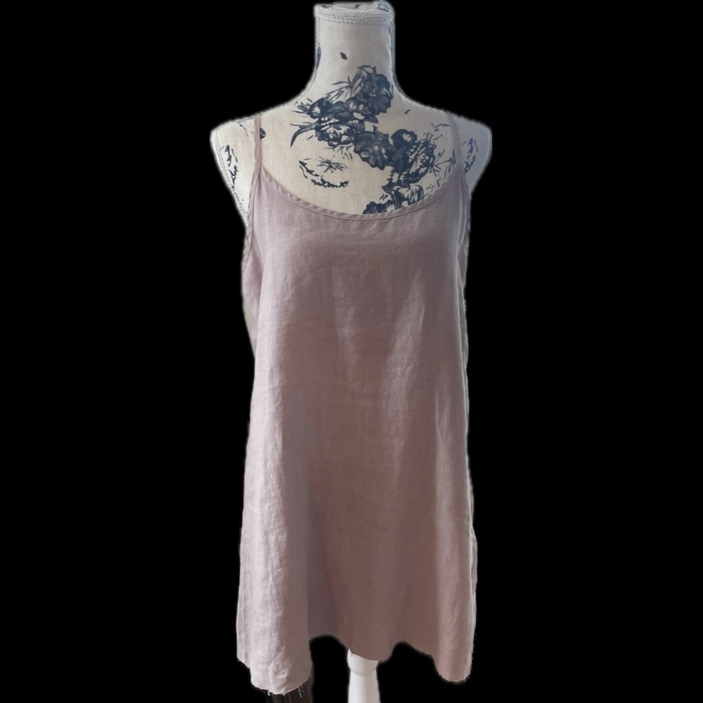 ALLEN ALLEN | S | USA Linen Lavender Sleeveless Spaghetti Strap Dress